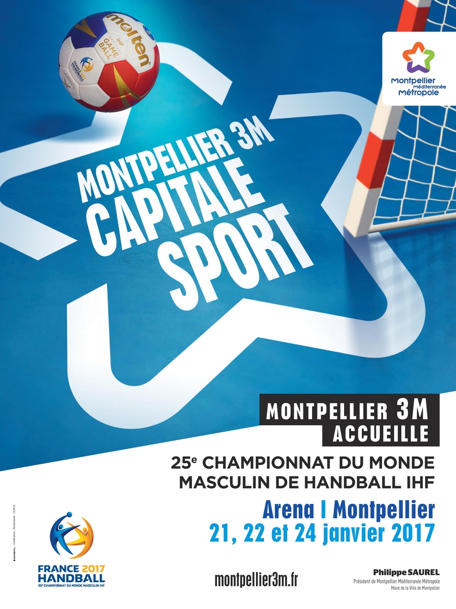 Affiche championnat du monde de Handball à Montpellier