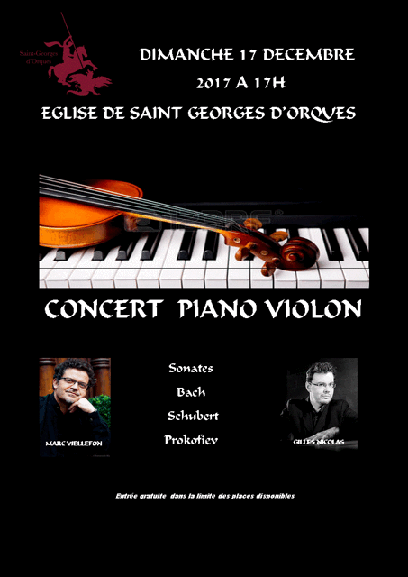 Concert piano-violon à Saint Georges d'Orques