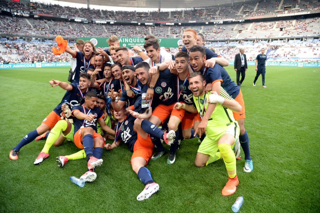 l'équipe du Montpellier Hérault Sport Club (MHSC), vainqueur de la Coupe Gambardella