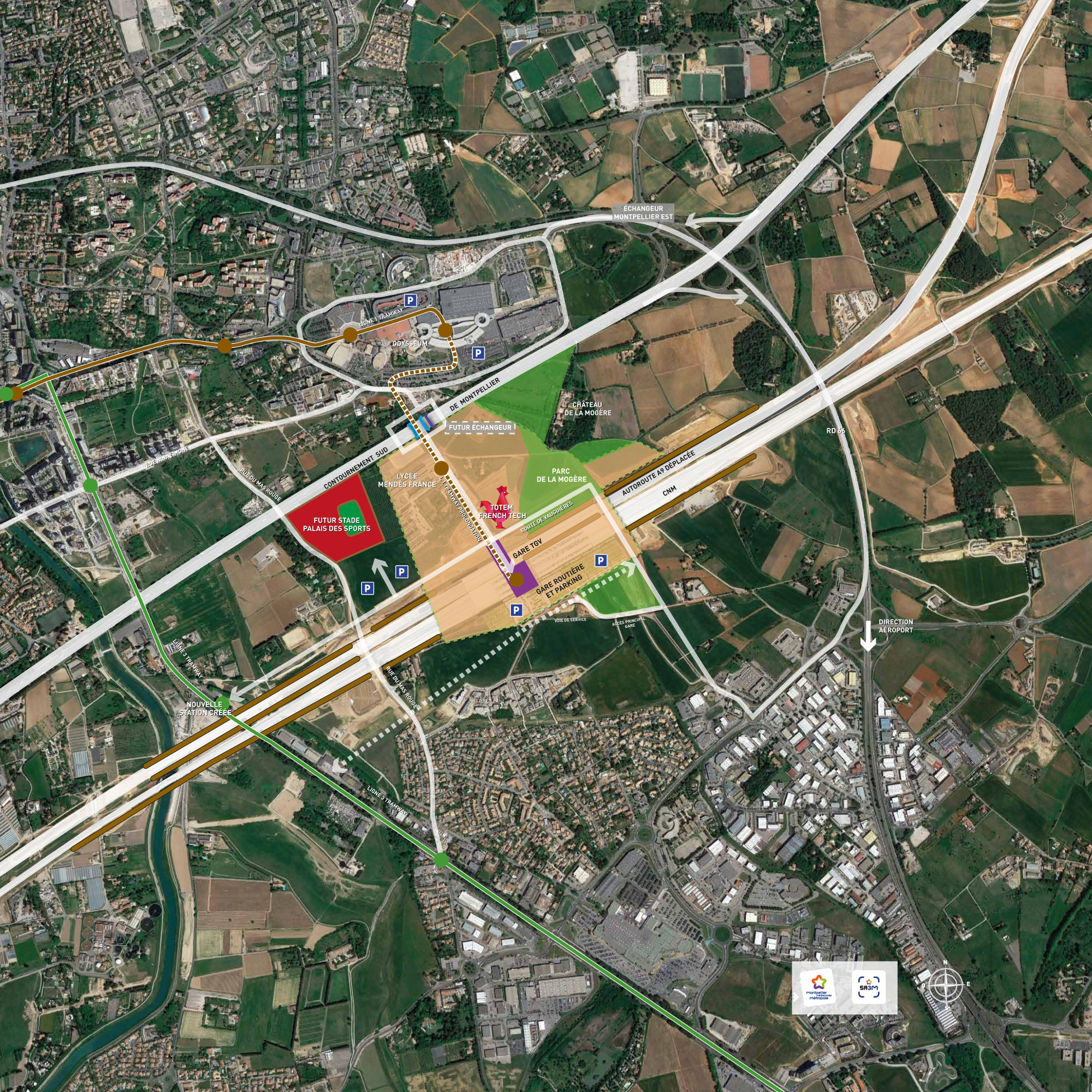 Plan d'implantation du futur stade de Montpellier